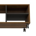 Aveiro Coffee Table, Four Casters, Three Shelves, Walnut Black Multicolor Particle Board Particle Board