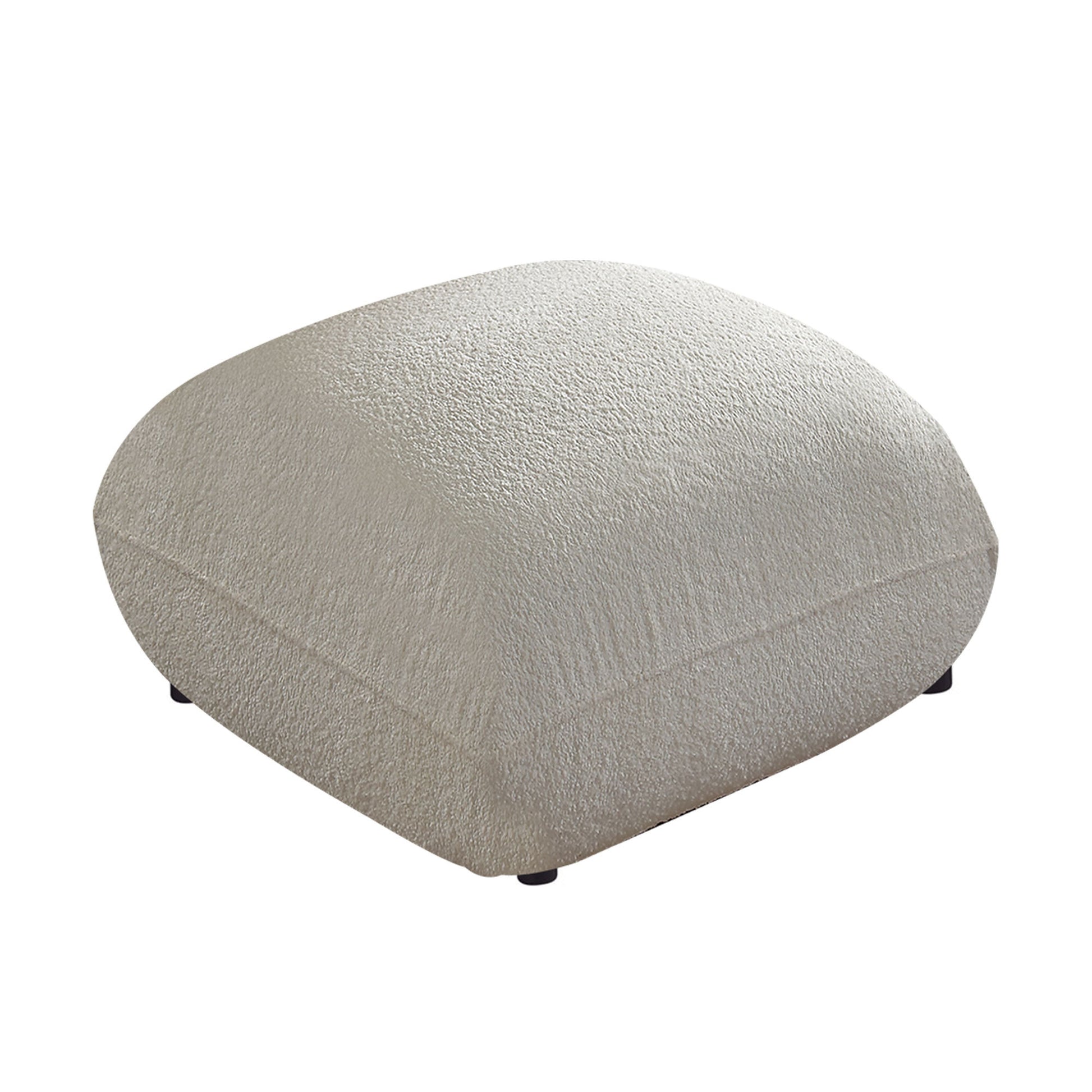 Mid Century Modern Couch 3 Seater Sofa With Ottoman Upholstered Footrest Stool Ottoman Foot Stool For Living Room, Bedroom, Beige Beige Boucle