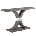 Modern Minimalist Style Natural Gray Wood Foyer Table, Equipped With Mdf Wood Tabletop And Mdf Stainless Steel Bracket, Enhances The Beauty And Artistic Atmosphere Of The Home, Suitable For Foyer .Fxg Gray Mdf