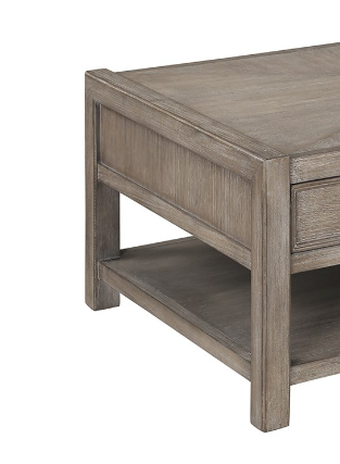 Cypress Lane 50 Inch Coffee Table, No Assembly Required, White Oak Finish Greige Gray Primary Living Space Modern,Transitional Freestanding Oak Rectangular Drawers Coffee & End Tables Rectangular Wood