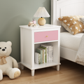 26.77''H Wooden Nightstand With One Drawer One Shelf For Kids, Adults, Pink Pink Mdf