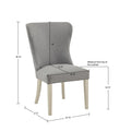 Dining Side Chair Light Grey Polyester