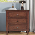 3 Drawer Nightstand Storage Wood Cabinet Brown 3 Drawers Mdf