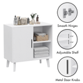 Sideboard Buffet Kitchen Storage Cabinet, Accent Cabinet With Solid Wood Feet For Decorated Doors, Dining Room, Hallway, Cupboard Console Table, Liquor Accent Cabinet White White Wood