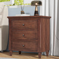 3 Drawer Nightstand Storage Wood Cabinet Brown 3 Drawers Mdf