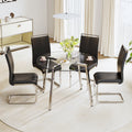Modern Minimalist Style Circular Transparent Tempered Glass Table, Tempered Glass Tabletop, Silver Metal Table Legs, Suitable For Kitchen, Dining Room, And Living Room, 42 