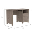 Antara Computer Desk With Open Storage Shelf And 3 Drawers, Light Gray Gray Particle Board Particle Board