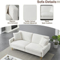 74.41 Inch Teddy Velvet Sofa Bed With Separate Adjustment Backrest And Storage Function White Light Brown Velvet Wood Primary Living Space Medium Soft Loose Back Contemporary Eucalyptus Square Arms Foam Foam 2 Seat