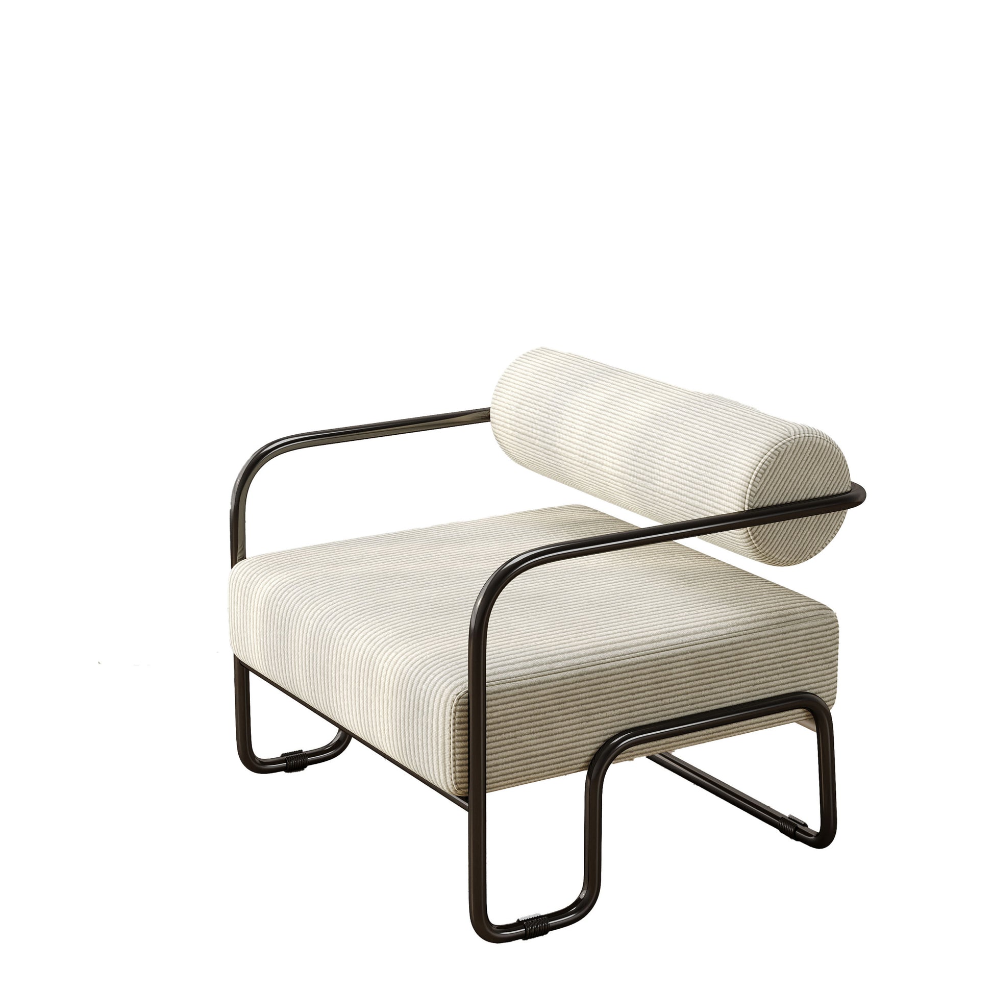 Living Room Iron Sofa Chair, Lazy Individual Chair, Balcony Leisure Chair Color: Beige Beige Corduroy