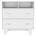 Double Drawer Dresser Arabi, Bedroom, White White Particle Board Particle Board