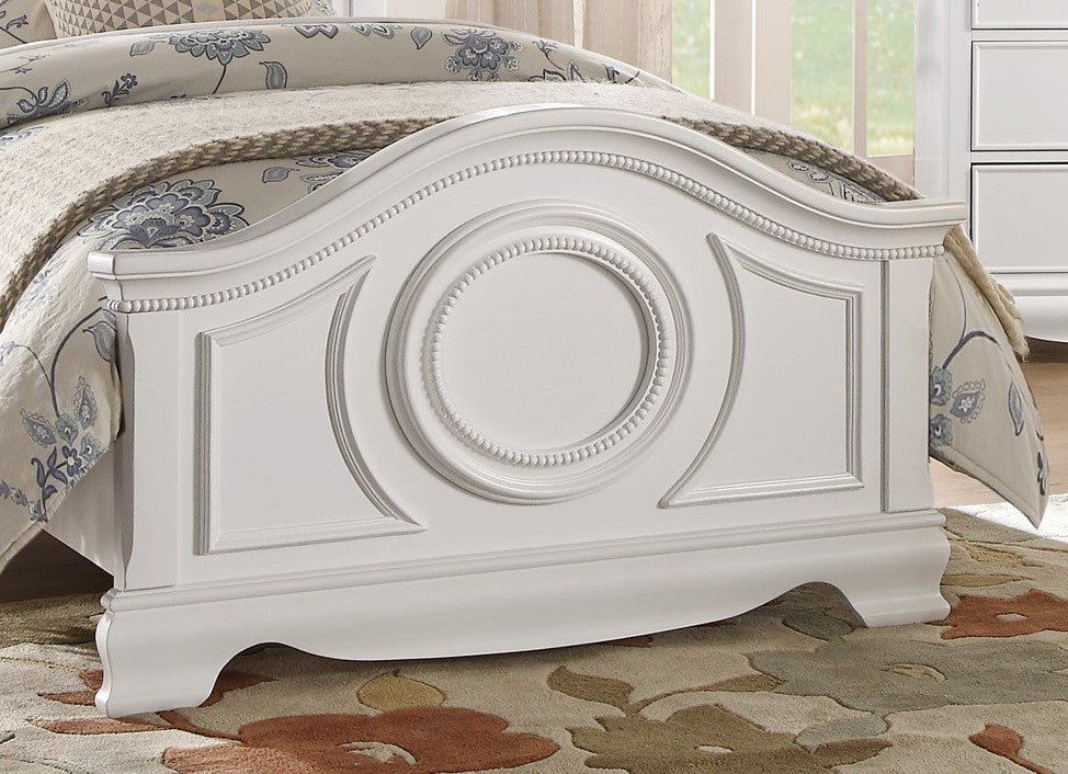 Classic White Finish Panel Bed Traditional Style Full Size Bed Bedroom Furniture Wooden Box Spring Required Full White Wood Bedroom Classic,Traditional Wood