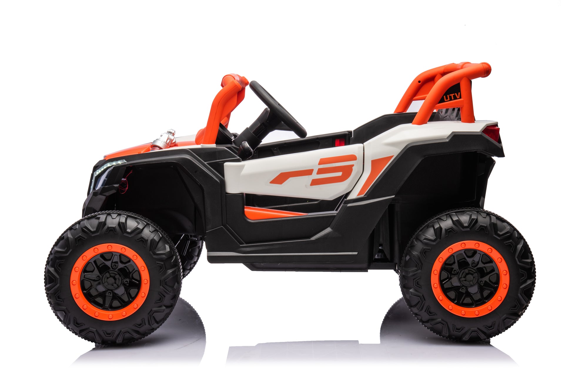 Ride On Car, Kids Electric Utv Car, Tamco Riding Toys For Kids With Remote Control Amazing Gift For 3 6 Years Boys Girls White Light Orange 50 99 Lbs Plastic