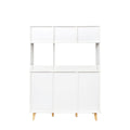 Cabinet With Rattan Door And 3 Drawers,Floor Cabinet With Storage,Buffet Cabinet For Living Room, Dining Room, Entryway White Mdf