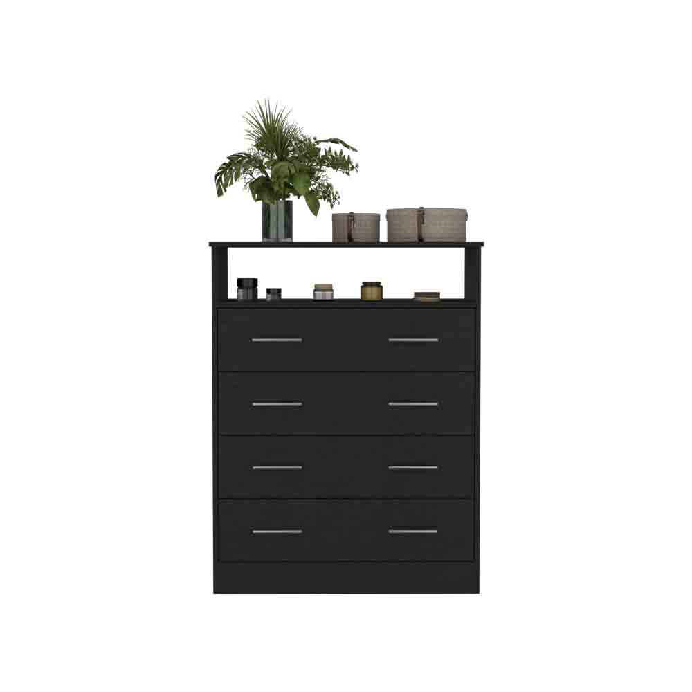 Four Drawer Dresser Wuju, Bedroom, Black Black Particle Board Particle Four Drawer Dresser Wuju, Bedroom, Black Black Particle Board Particle
