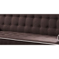 Futon Sofa Bed With Matching Bolsters, Dark Brown Brown Wood Fabric 3 Seat