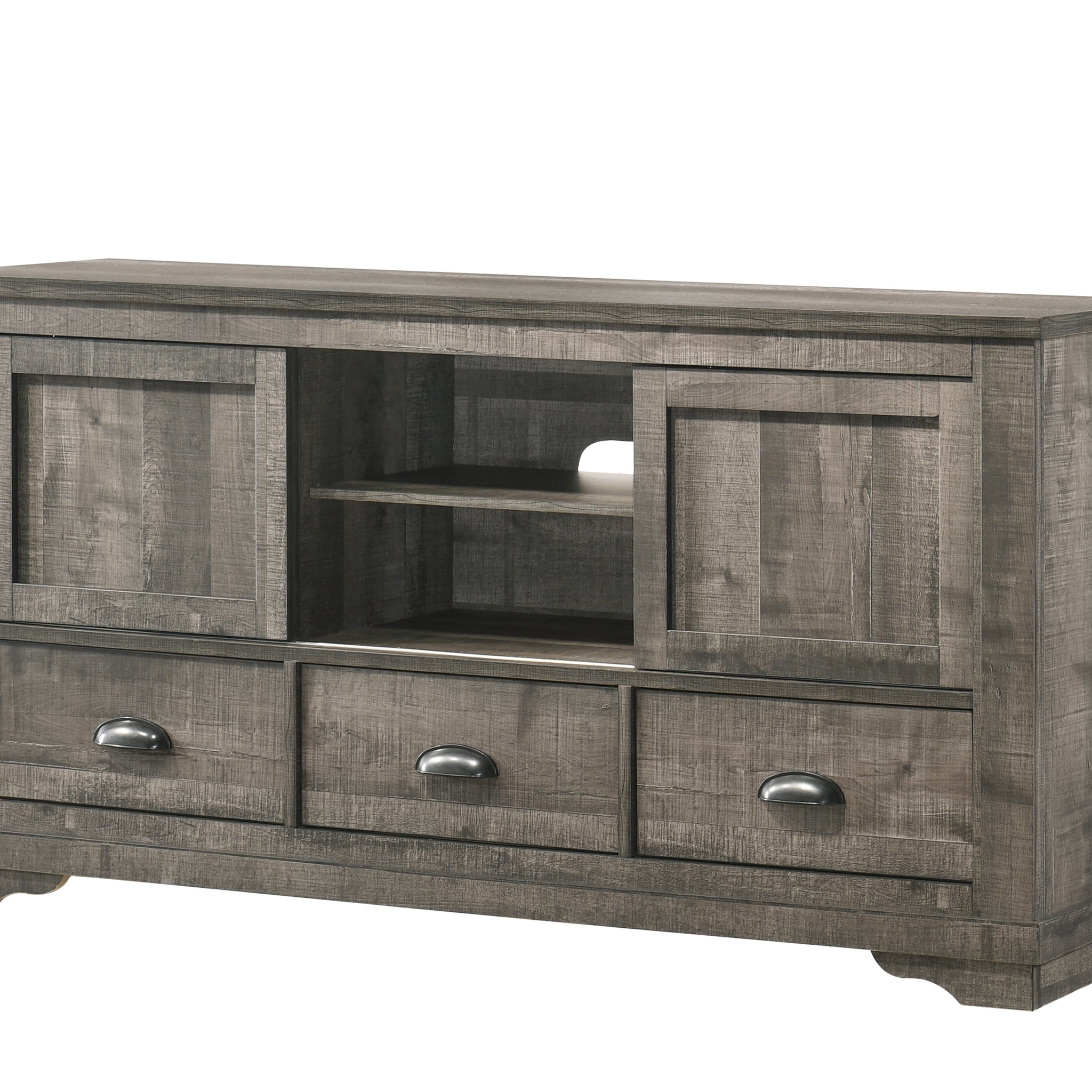 Coralee Tv Stand Dark Brown Dark Brown Wood