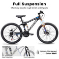 Ecarpat Mountain Bike 27 Inch Wheels, 21 Speed Full Suspension Mens Womens Trail Commuter City Mountain Bike, High Carbon Steel Frame Disc Brakes Grip Shifter Front Fork Rear Shock Absorber Bicycles Cycling Black Without Durable Garden & Outdoor Classic