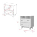 Double Drawer Dresser Arabi, Bedroom, White White Particle Board Particle Board