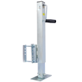 Heavy Duty Trailer Jack, Fixed Mount Jack W Drop Leg, 28.6 In. Of Lift, Max Load 2,500 Lbs Silver Steel
