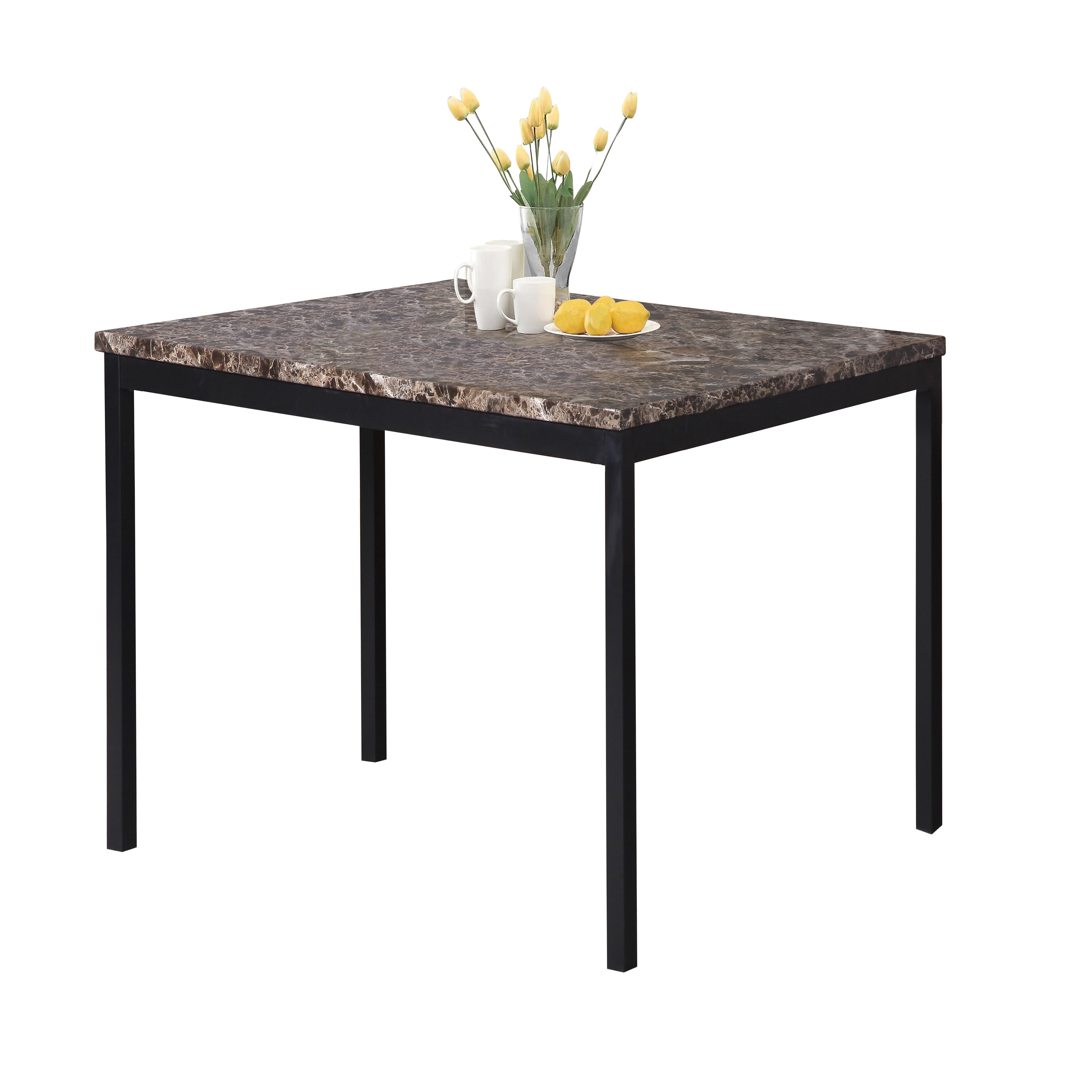 Citico Metal Counter Height Dining Table With Laminated Faux Marble To