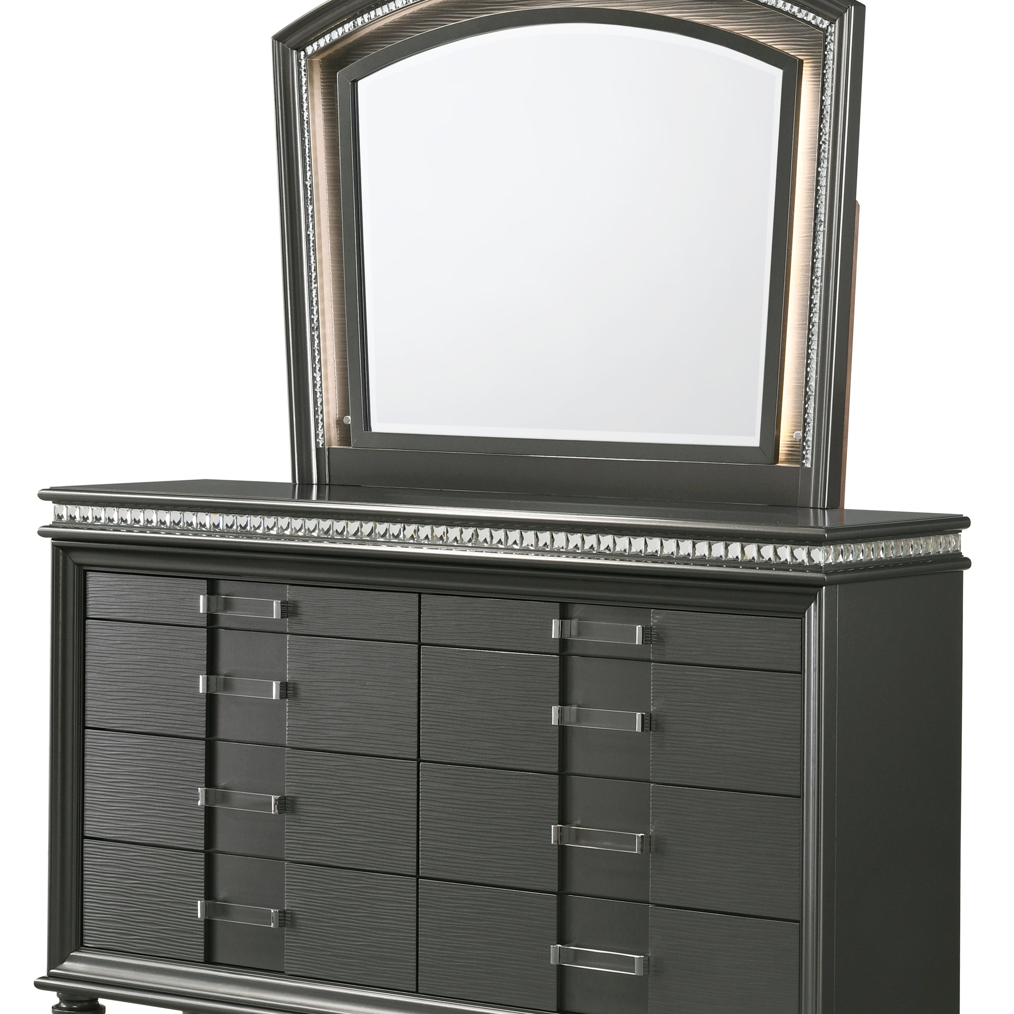 Adira Dresser Gray Dark Gray Wood