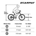 Ecarpat Mountain Bike 24 Inch Wheels, 21 Speed Full Suspension Mens Womens Trail Commuter City Mountain Bike, High Carbon Steel Frame Disc Brakes Grip Shifter Front Fork Rear Shock Absorber Bicycles Cycling Black Without Durable Garden & Outdoor