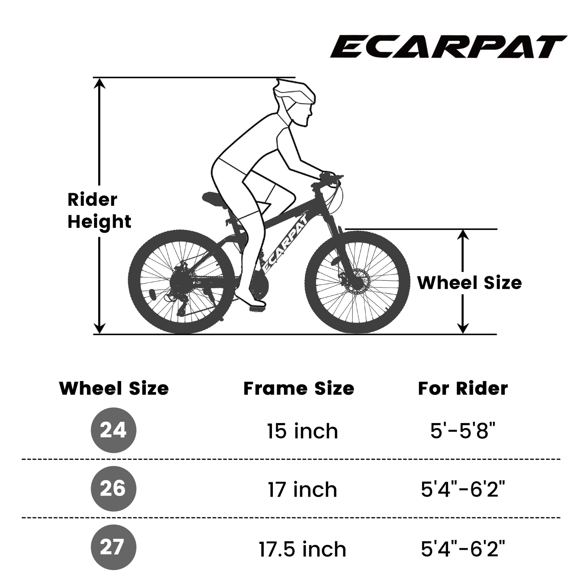 Ecarpat Mountain Bike 24 Inch Wheels, 21 Speed Full Suspension Mens Womens Trail Commuter City Mountain Bike, High Carbon Steel Frame Disc Brakes Grip Shifter Front Fork Rear Shock Absorber Bicycles Cycling Black Without Durable Garden & Outdoor