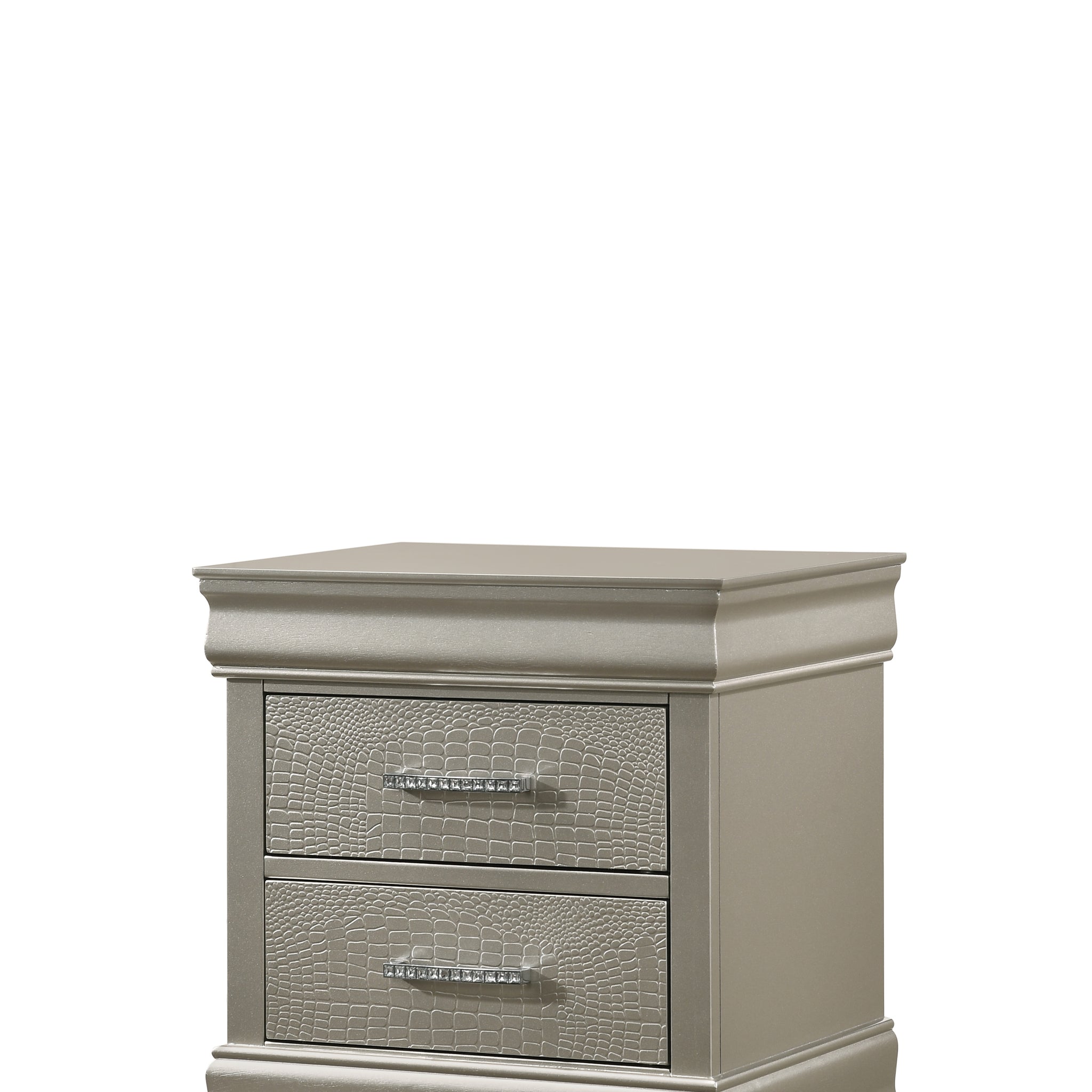 Amalia Nightstand Gray Silver White Wood