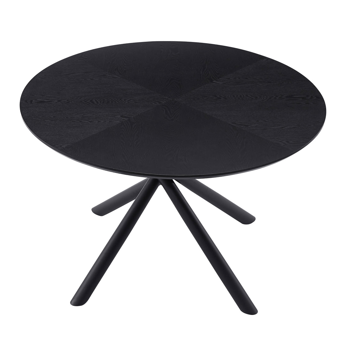 47.25'' Round Mdf Coffee Table End Table Short Leisure Tea Table Cross Legs Metal Base, Easy To Assemble,Black Black Mdf Iron