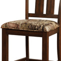 Wooden Bar Stool With Camouflage Fabric Seat, Brown Brown Wood Fabric