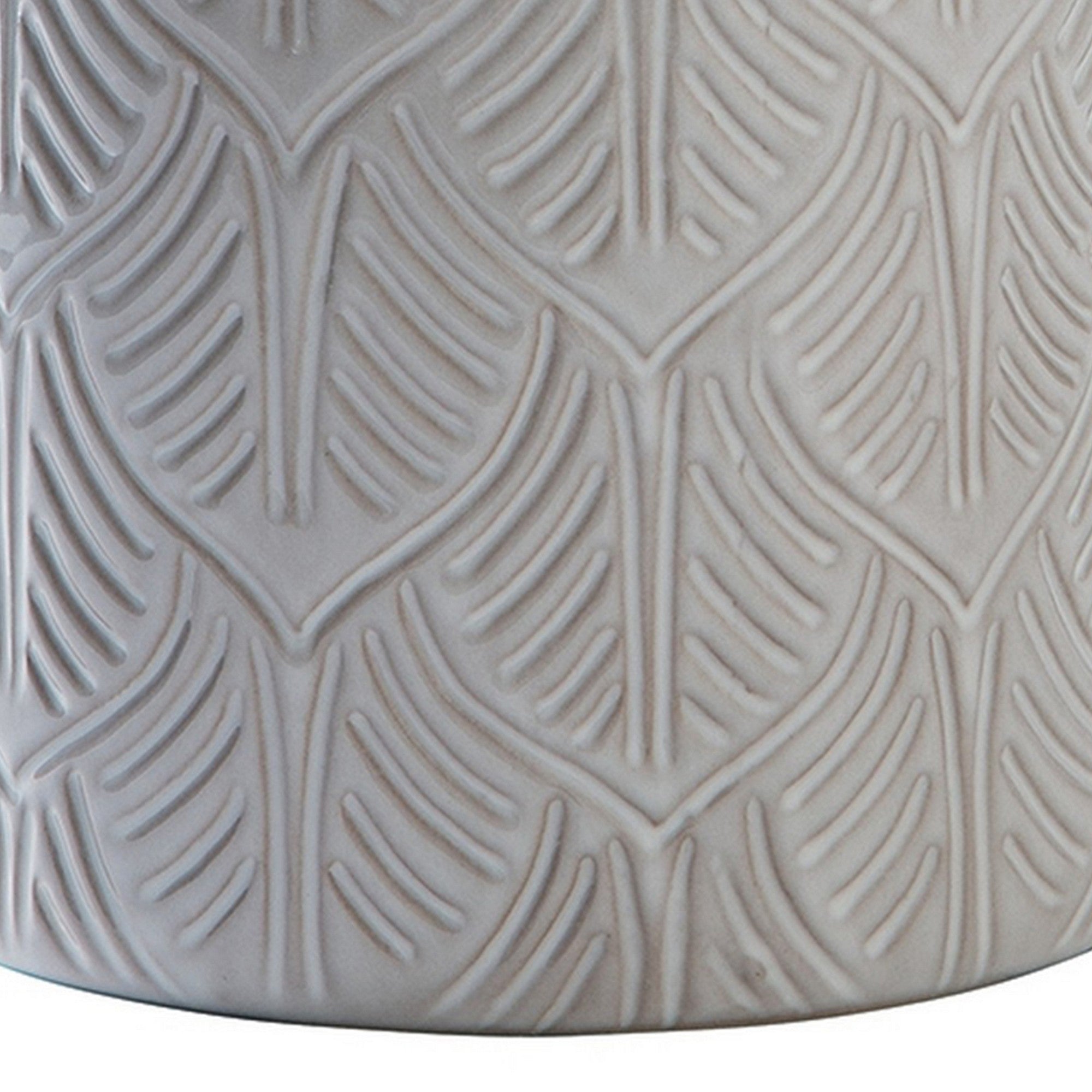 Vase with Ceramic Textured Leaf Pattern, Set of