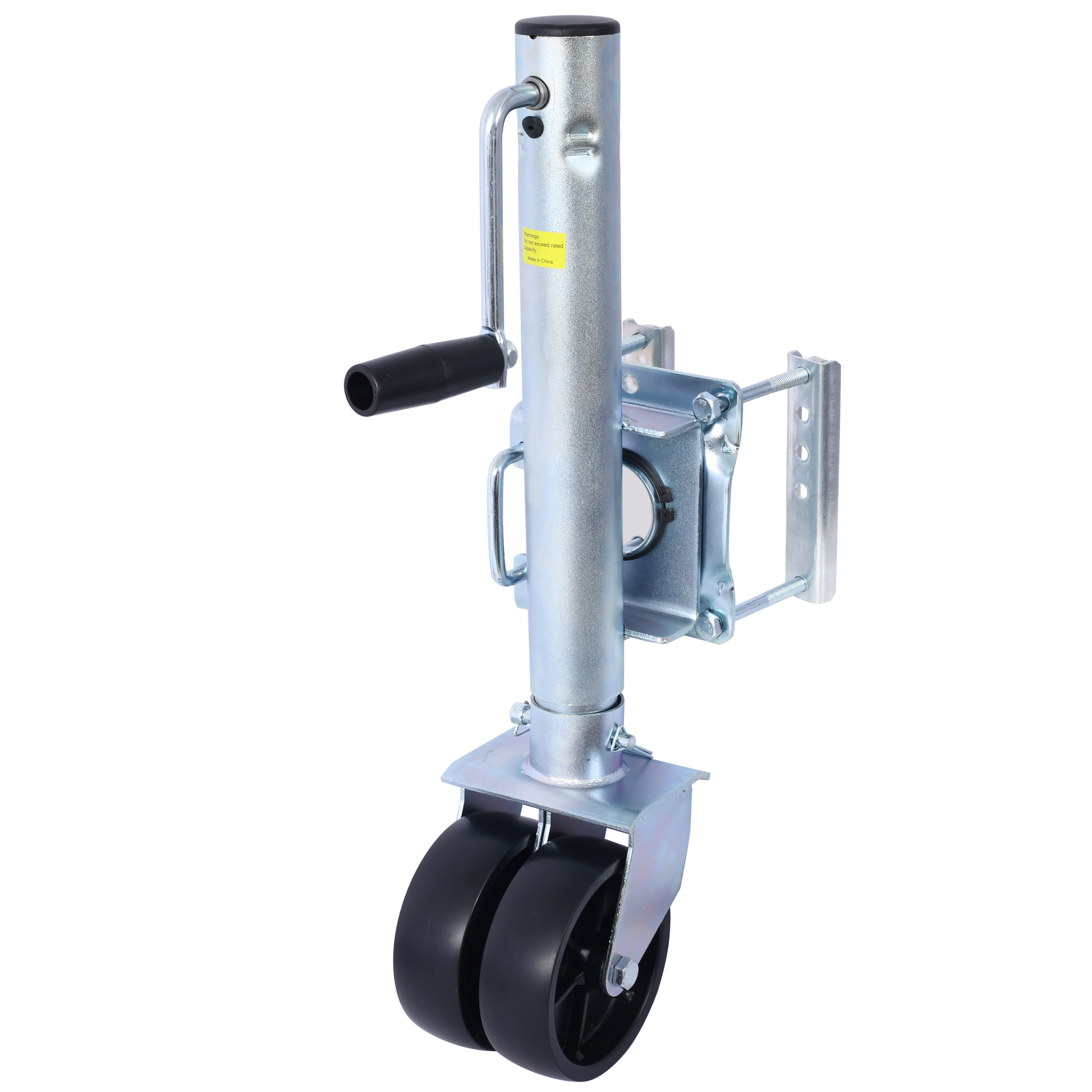 Trailer Jack, Boat Trailer Jack 34.5 In, Bolt On Trailer Tongue Jack Weight Capacity 1500 Lb, With Pp Wheels And Handle For Lifting Rv Trailer, Horse Trailer, Utility Trailer, Yacht Trailer Silver Iron