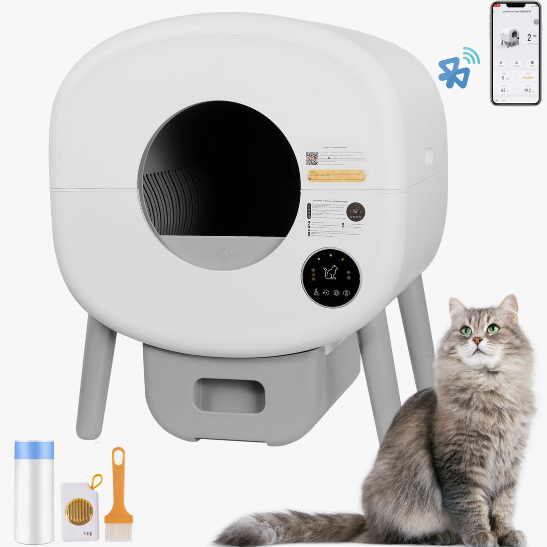 Automatic Smart Cat Litter Box, Large Capacity