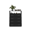 Four Drawer Dresser Wuju, Bedroom, Black Black Particle Board Particle Board