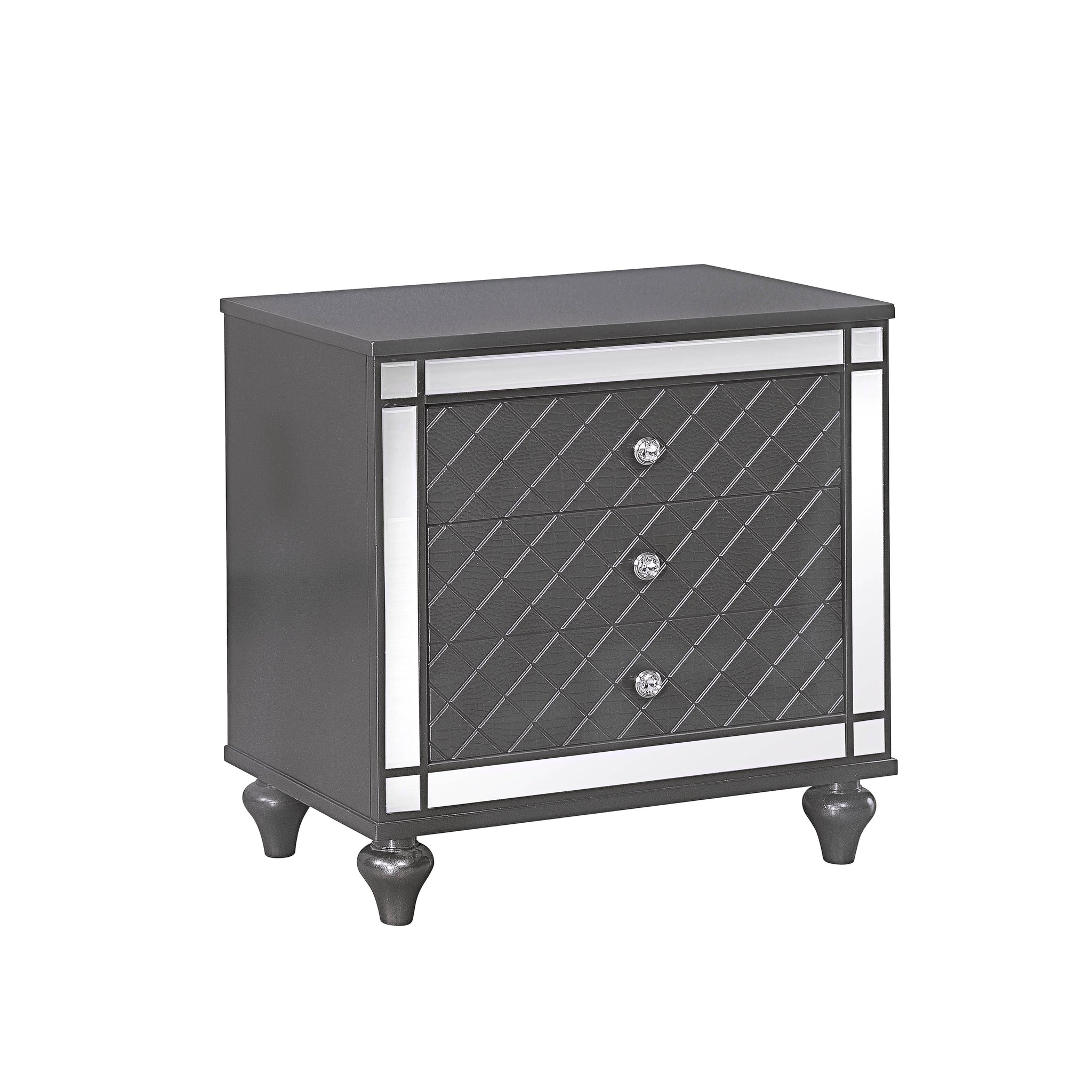 Refino Nightstand Dark Gray Dark Gray Wood