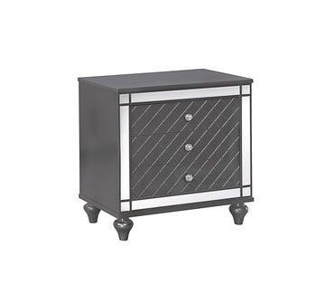 Refino Nightstand Dark Gray Dark Gray Wood