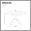 47.25'' Round Mdf Coffee Table End Table Short Leisure Tea Table Cross Legs Metal Base, Easy To Assemble,Black Black Mdf Iron