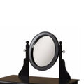 Wooden Vanity Set With Adjustable Mirror And Drawer, Black And Beige Beige Black Wood Fabric