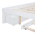 Queen Size Elegant Bed Frame With Rattan Headboard And Sockets ,White White Rattan