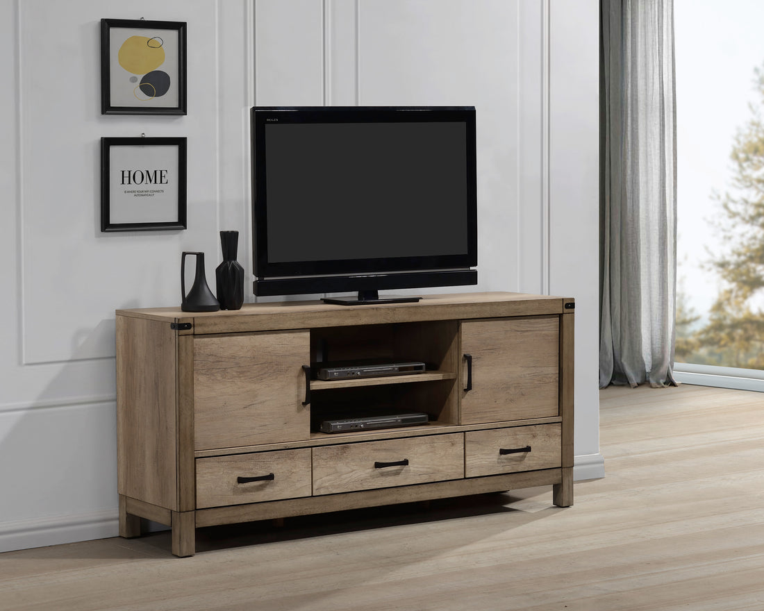 Matteo Tv Stand Brown Light Brown Wood