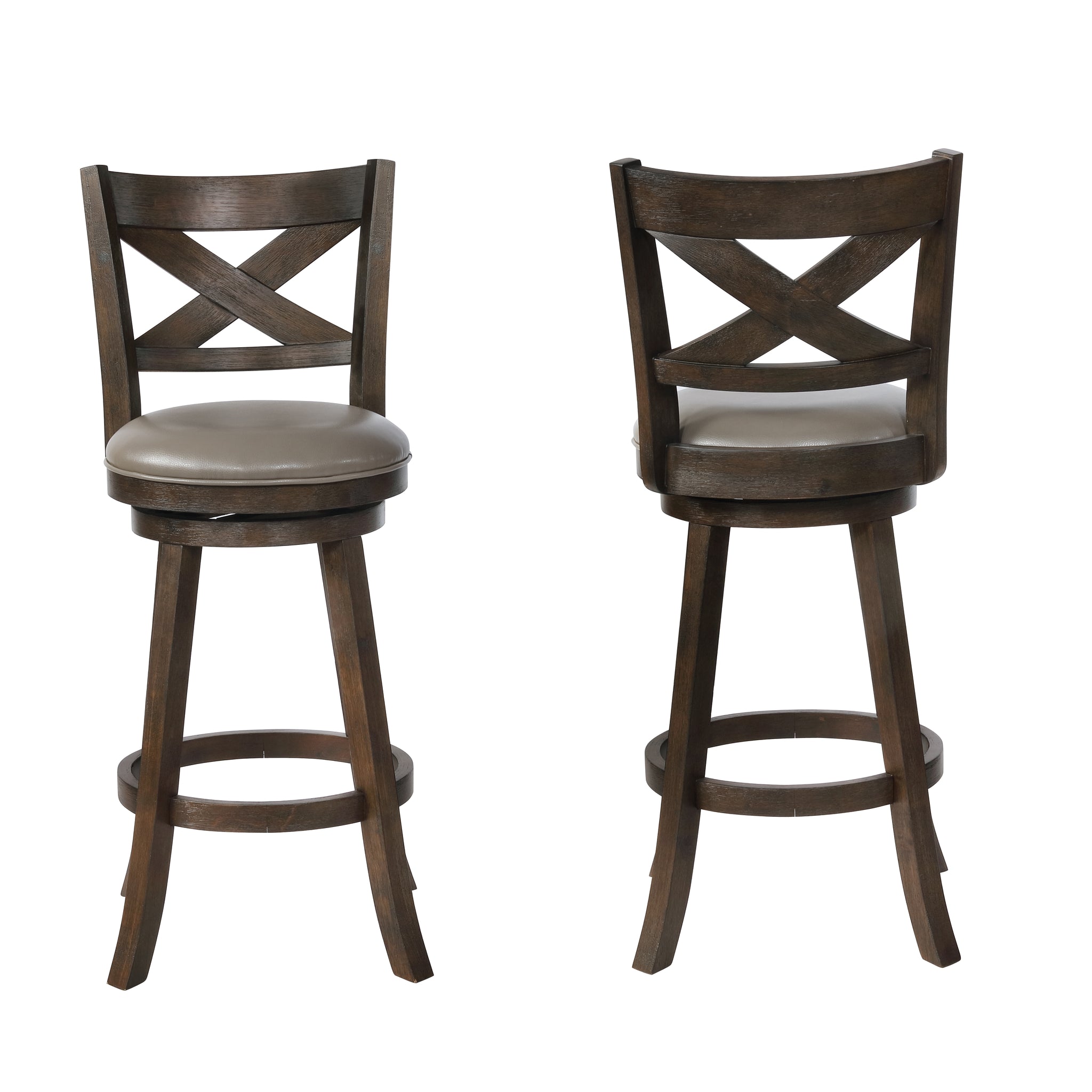 Kipper Swivel Bar Stool Set Of 2 Gray Dark Gray Wood