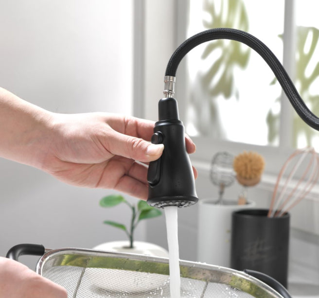 Touch Kitchen Faucet With Pull Down Sprayer Matte Black Stainless Steel