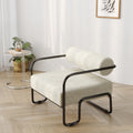 Living Room Iron Sofa Chair, Lazy Individual Chair, Balcony Leisure Chair Color: Beige Beige Corduroy