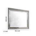 Contemporary Style Rectangular Wooden Mirror With Beveled Edge, Gray Gray Wood Glass