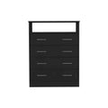 Four Drawer Dresser Wuju, Bedroom, Black Black Particle Board Particle Board