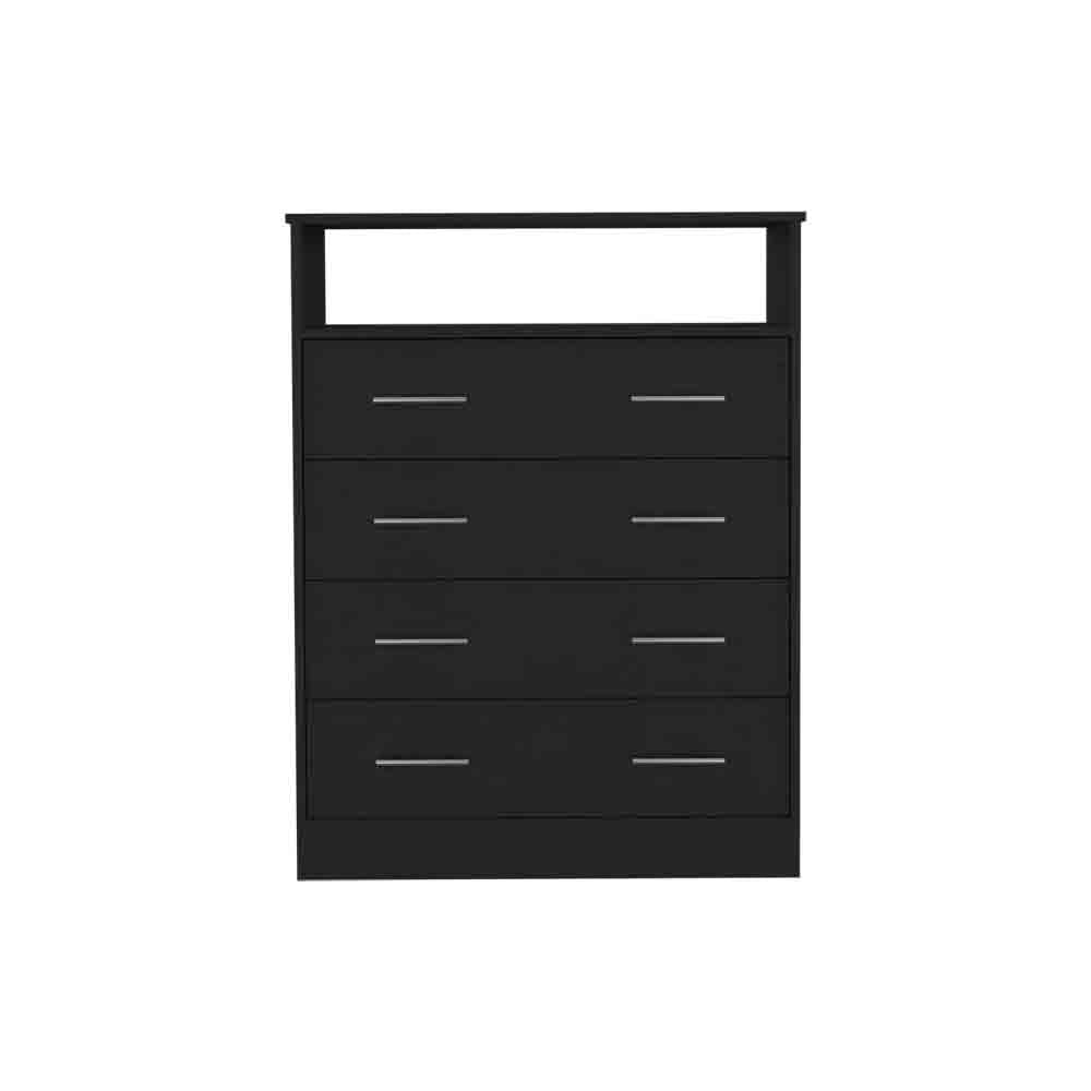 Four Drawer Dresser Wuju, Bedroom, Black Black Particle Board Particle Board