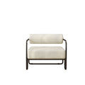 Living Room Iron Sofa Chair, Lazy Individual Chair, Balcony Leisure Chair Color: Beige Beige Corduroy