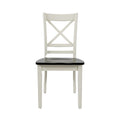 Two Tone Dining Chair With X Back, Set Of 2, Brown And White Brown White Wood