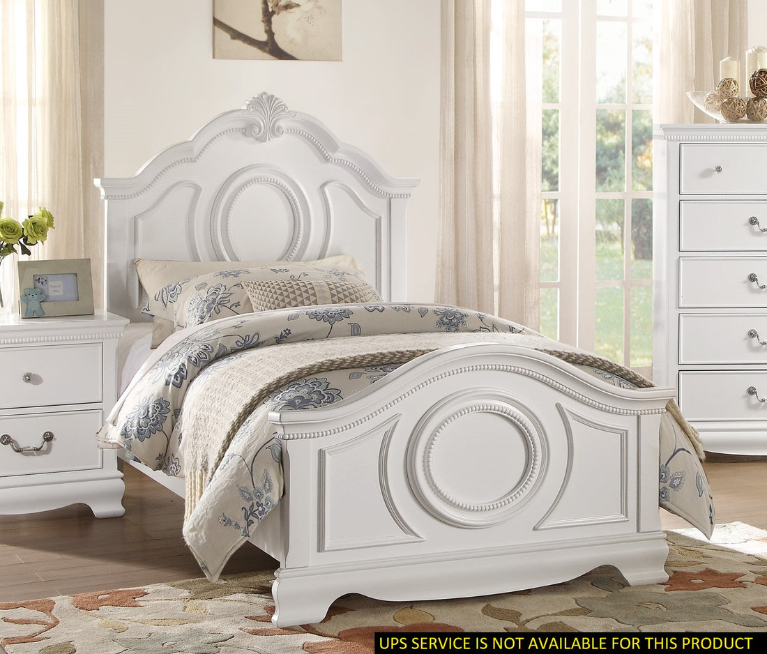 Classic White Finish Panel Bed Traditional Style Full Size Bed Bedroom Furniture Wooden Box Spring Required Full White Wood Bedroom Classic,Traditional Wood