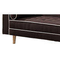 Futon Sofa Bed With Matching Bolsters, Dark Brown Brown Wood Fabric 3 Seat